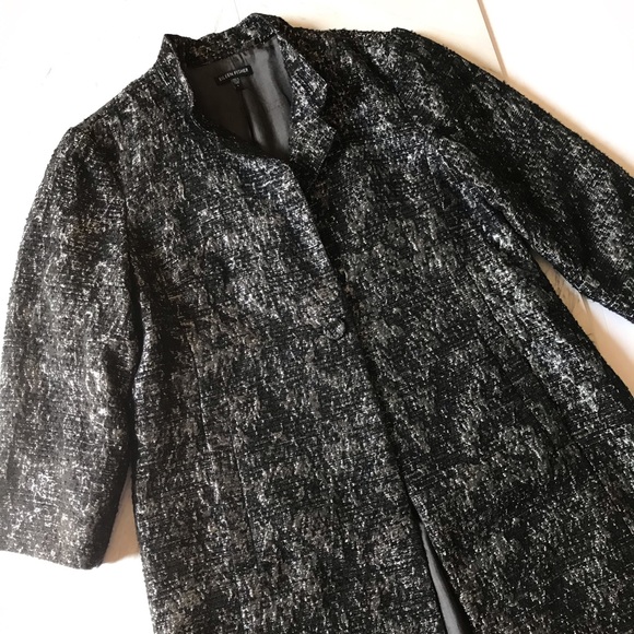 Eileen Fisher Metallic Jacquard Jacket Small Silk - Picture 7 of 8
